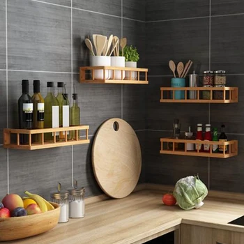 Ergonomic Space Saving Spice Multifunction Wall Hanging Portable Bamboo Storage Shelf Accessories For Kitchen Punch Free
Ergonomic Space Saving Spice Multifunction Wall Hanging Portable Bamboo Storage Shelf Accessories For Kitchen Punch Free