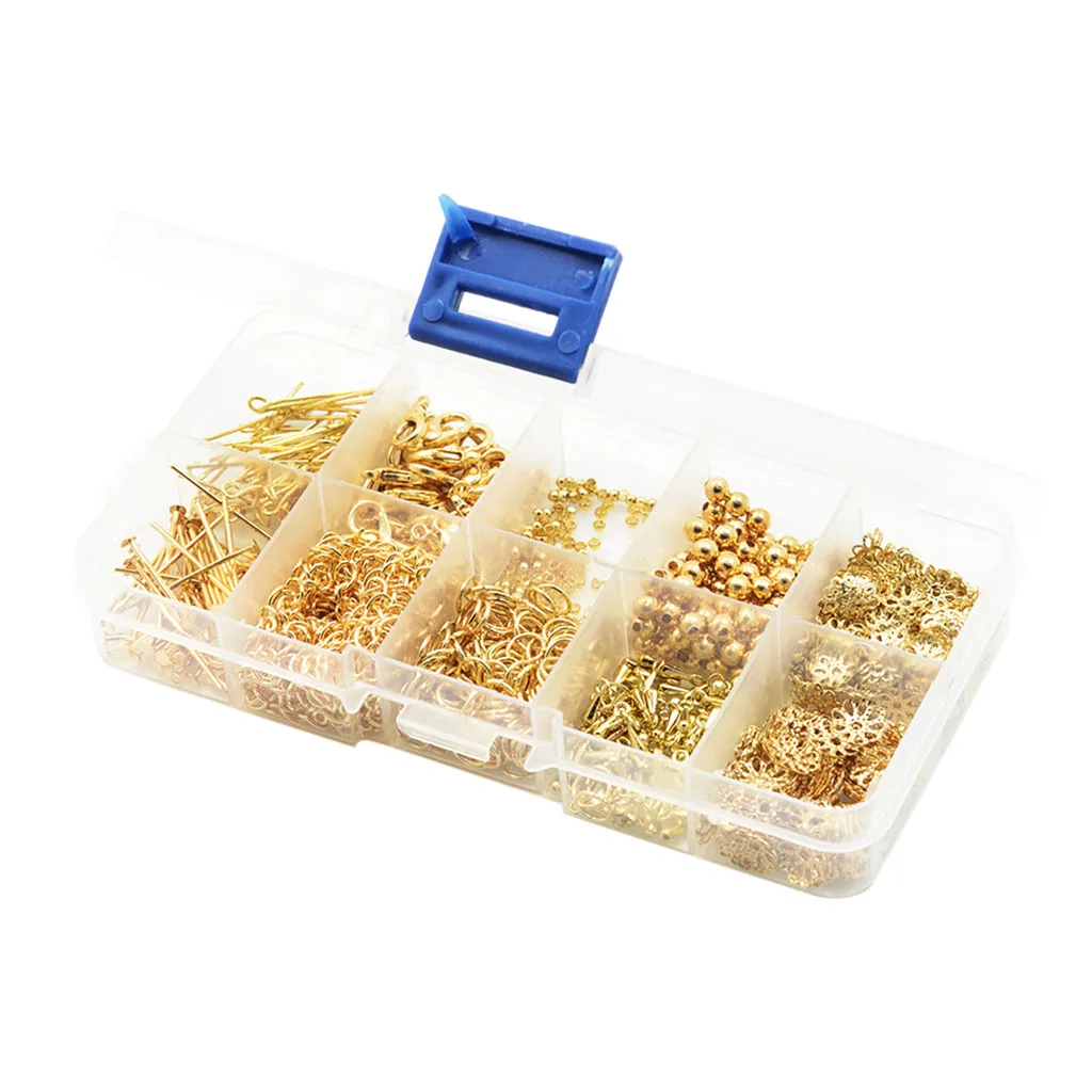 Pack Of 1080pcs Jewelry Making Charms Chains Lobster Clasp Pins Tool Kits Pack Of 1080pcs Jewelry Making Charms Chains Lobster Clasp Pins Tool Kits