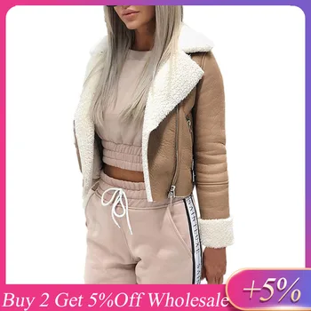 autumn Winter Women Jacket Women Lapel Suede Leather Buckle Pilot Jacket Faux Lamb Wool Jackets jaqueta feminina куртка женская 
autumn Winter Women Jacket Women Lapel Suede Leather Buckle Pilot Jacket Faux Lamb Wool Jackets jaqueta feminina куртка женская