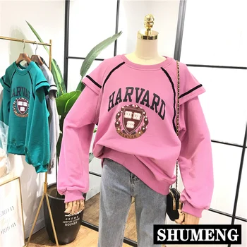 2020 Spring Fashion Women Pearl Beads Lettered Sweatshirt Long Sleeve Streetwear Cotton Hoodie Shirts Female Loose Pullover Coat
2020 Spring Fashion Women Pearl Beads Lettered Sweatshirt Long Sleeve Streetwear Cotton Hoodie Shirts Female Loose Pullover Coat