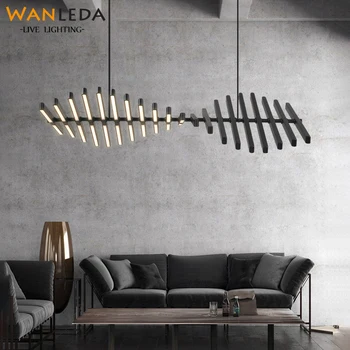 Modern LED fish bone Chandelier lighting Nordic Black/White Office Pendant lamps living room home hanging lights dining room
Modern LED fish bone Chandelier lighting Nordic Black/White Office Pendant lamps living room home hanging lights dining room