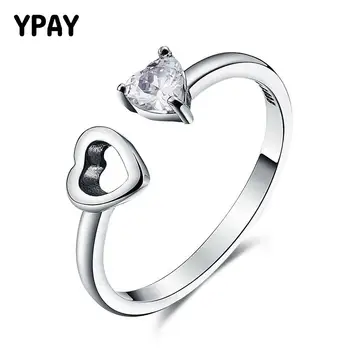 YPAY Luxury Heart Open Finger Ring for Women 100% Real 925 Sterling Silver Engagement Fine Jewelry Gift Drop Shipping YMR142
YPAY Luxury Heart Open Finger Ring for Women 100% Real 925 Sterling Silver Engagement Fine Jewelry Gift Drop Shipping YMR142