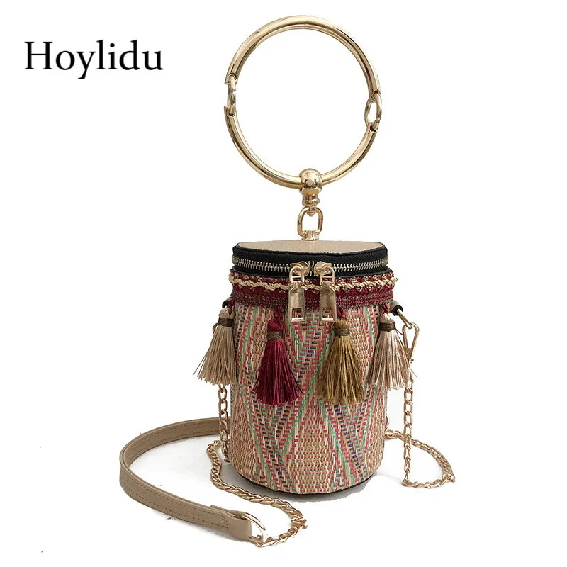 Fashion Women Shoulder Bags Mini Portable Bucket Tassel Rattan Handmade Woven Straw Handbags Ladies Travel Casual Crossbody Bag
Fashion Women Shoulder Bags Mini Portable Bucket Tassel Rattan Handmade Woven Straw Handbags Ladies Travel Casual Crossbody Bag