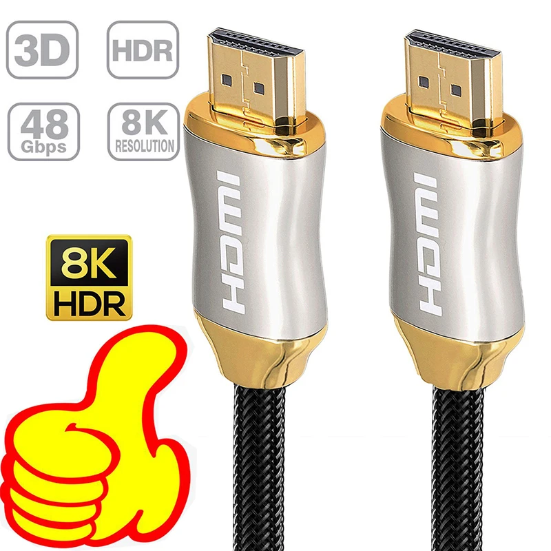 

HDMI 2.1 Cables 8K 60Hz 4K 120Hz 48Gbps bandwidth ARC MOSHOU Video Cord for TV BOX PS3/4 High Definition Multimedia Interface