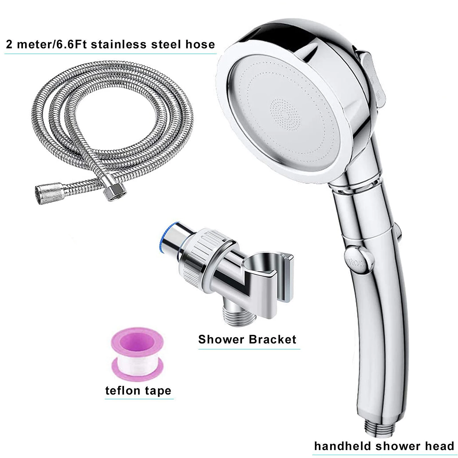 360 degree rotatable 3 Modes shower head with Water Control Button High-pressure water-saving Rain shower watering
360 degree rotatable 3 Modes shower head with Water Control Button High-pressure water-saving Rain shower watering