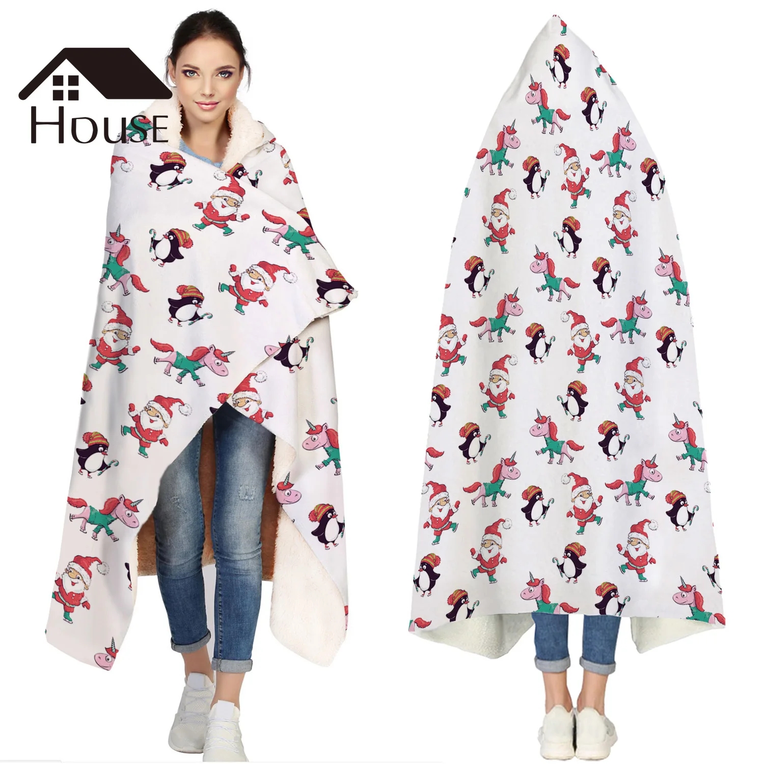 Jolly Santa Claus Unicorn White Background Portable Wearable Fluffy Custom Hooded Blanket Fleece Hooded Throw Wrap Bed Blanket
Jolly Santa Claus Unicorn White Background Portable Wearable Fluffy Custom Hooded Blanket Fleece Hooded Throw Wrap Bed Blanket