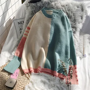 Cashmere Knitted Sweater Women Autumn Winter 2019 Fashion Patchwork Color Pullover Oversize Thick Warm Femlae Sweaters Jumper
Cashmere Knitted Sweater Women Autumn Winter 2019 Fashion Patchwork Color Pullover Oversize Thick Warm Femlae Sweaters Jumper