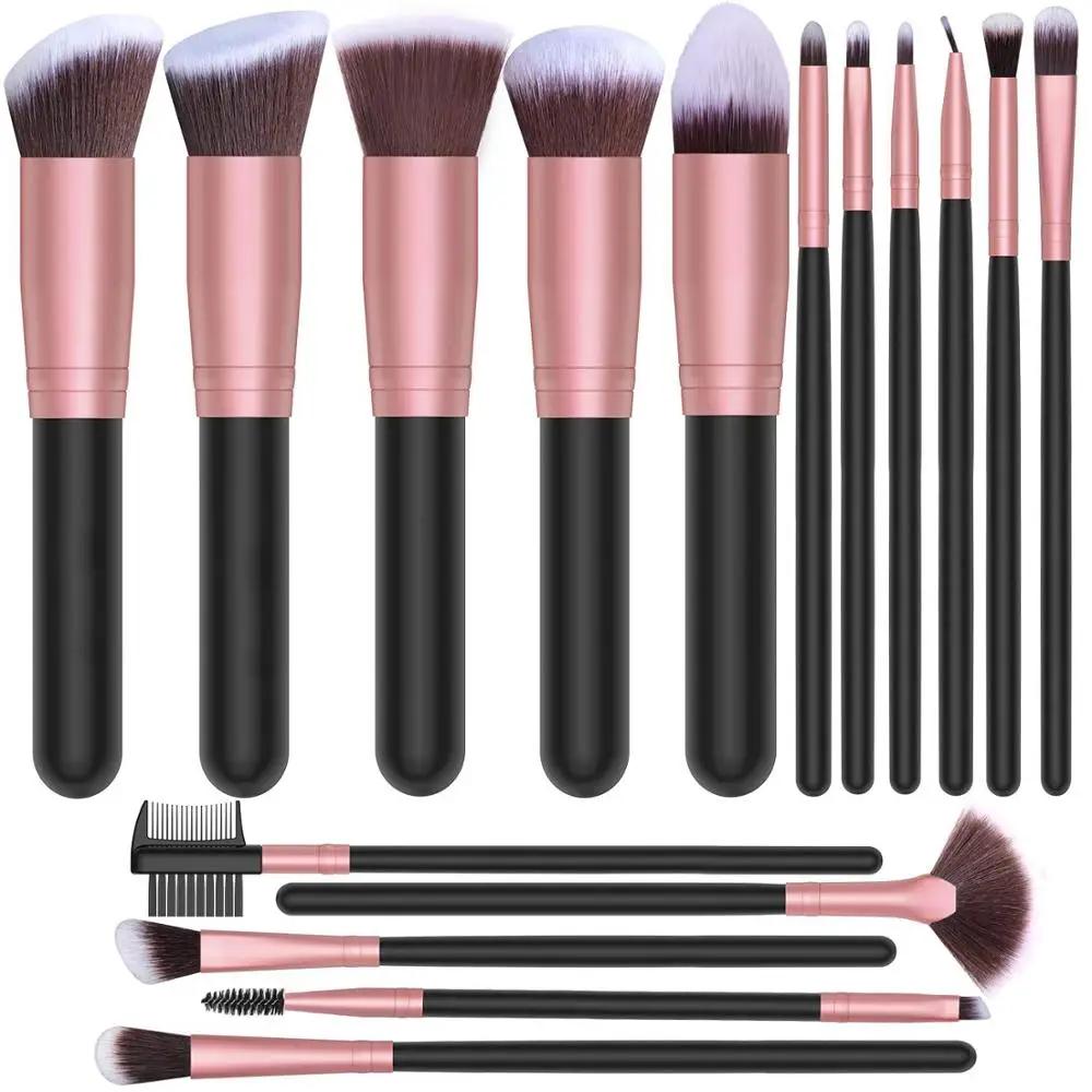 

16 PCs Makeup Brush Set Premium Synthetic Foundation Brush Blending Face Powder Blush Concealers Eye Shadows Make Up Brushes Kit