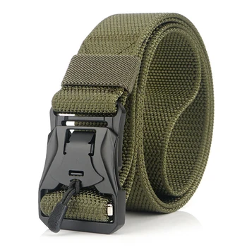 

Army Belt Men Women Belts 49.2 Inch Adjustable Webbing Belt with Quick Release Magnetic Buckle for Camping Hiking