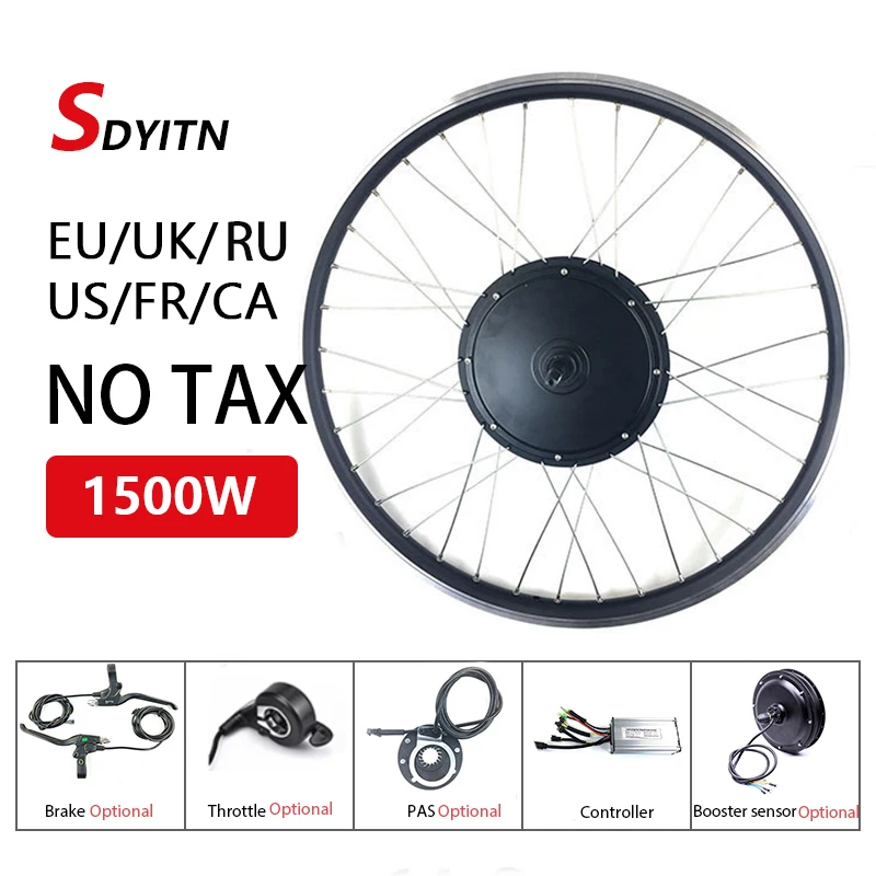 SDYITN 48V1500W Front BLDC Wheel Hub Motor Electric Bicycle Conversion Kit 20/24/26/27.5/28/29 inch 700C Wheel For E-bike
SDYITN 48V1500W Front BLDC Wheel Hub Motor Electric Bicycle Conversion Kit 20/24/26/27.5/28/29 inch 700C Wheel For E-bike
