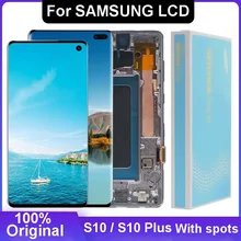 Écran tactile LCD AMOLED avec points, pour SAMSUNG Galaxy S10 G973 G973F s10 Plus G975 G975F G975F/DS, ORIGINAL=