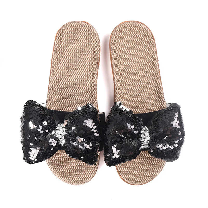 2019 Sequin Bows Linen Slippers Anti-Skid Wear-Resistant Breathable FlaX Slippers Slides Chaussures Femme Shoes Women
2019 Sequin Bows Linen Slippers Anti-Skid Wear-Resistant Breathable FlaX Slippers Slides Chaussures Femme Shoes Women
