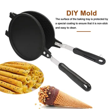 Gas Double Side Ice Cream Household Aluminum Alloy Baking Pan Round Pancake Cone Griddle Non Stick Eggs Roll Waffle Maker 
Gas Double Side Ice Cream Household Aluminum Alloy Baking Pan Round Pancake Cone Griddle Non Stick Eggs Roll Waffle Maker