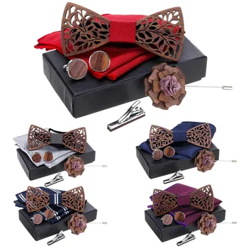 3D Wooden Bow Tie Handkerchief Set Cufflinks Fashion Wood Bow Tie Wedding Dinner Handmade Corbata Wooden Ties Gravata Set
3D Wooden Bow Tie Handkerchief Set Cufflinks Fashion Wood Bow Tie Wedding Dinner Handmade Corbata Wooden Ties Gravata Set