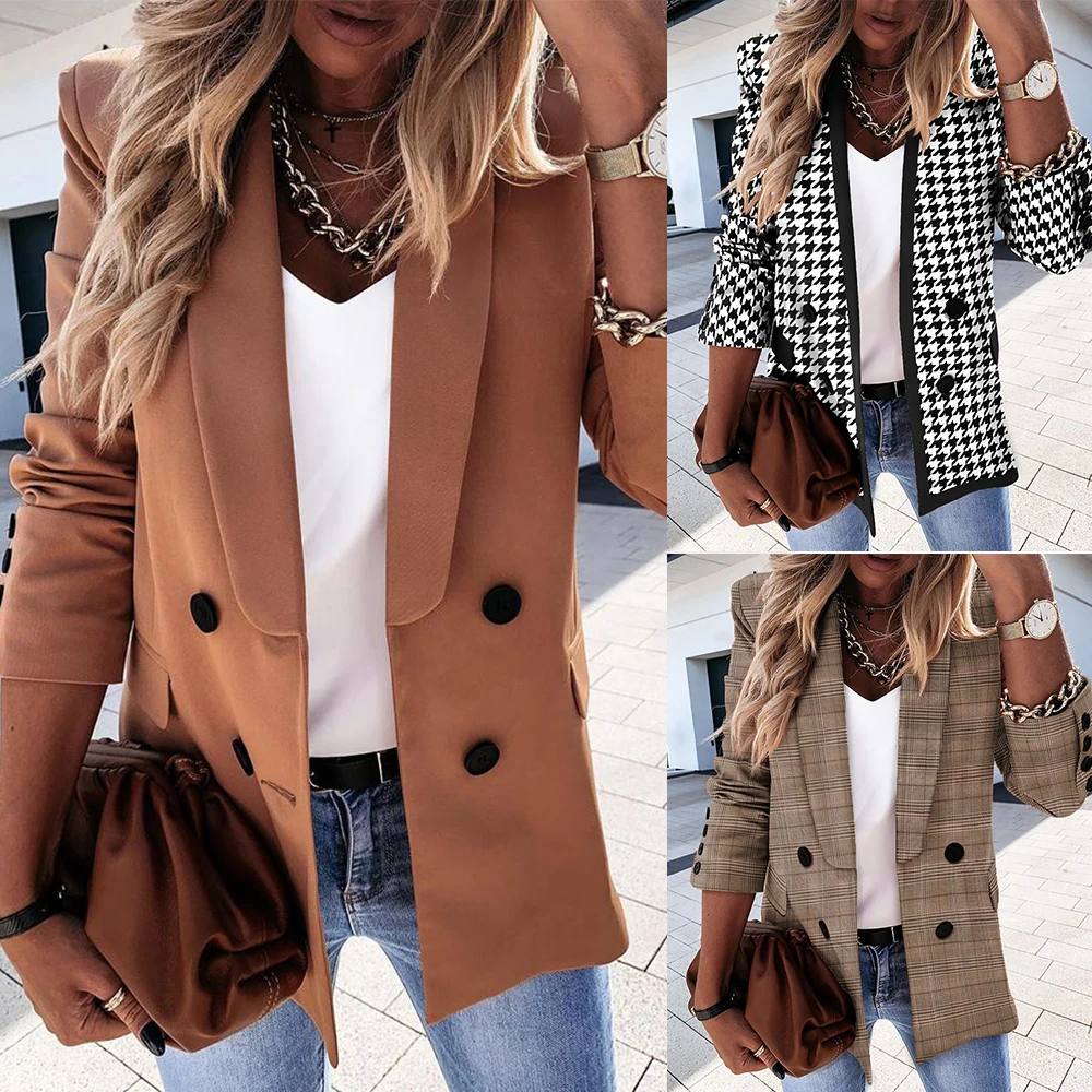 Spring Autumn Women Workplace Coat Commute Blazer Notched Big Pockets Coat Single Breasted Solid Femme Casual Wear Vestidos D30
Spring Autumn Women Workplace Coat Commute Blazer Notched Big Pockets Coat Single Breasted Solid Femme Casual Wear Vestidos D30