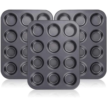 12 Cups Muffin Cake Baking Tray Maifen Mold Egg Tart Baking Mold Baking Baking Pan Non-Stick Coating Three-Piece Set
12 Cups Muffin Cake Baking Tray Maifen Mold Egg Tart Baking Mold Baking Baking Pan Non-Stick Coating Three-Piece Set