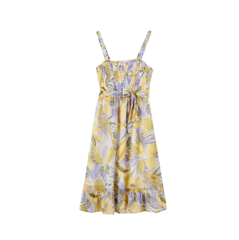 Summer New Style Western Style Sleeveless Printed Slimming of Belt Waist Hugging Mid-length Strapped Dress Women's
Summer New Style Western Style Sleeveless Printed Slimming of Belt Waist Hugging Mid-length Strapped Dress Women's