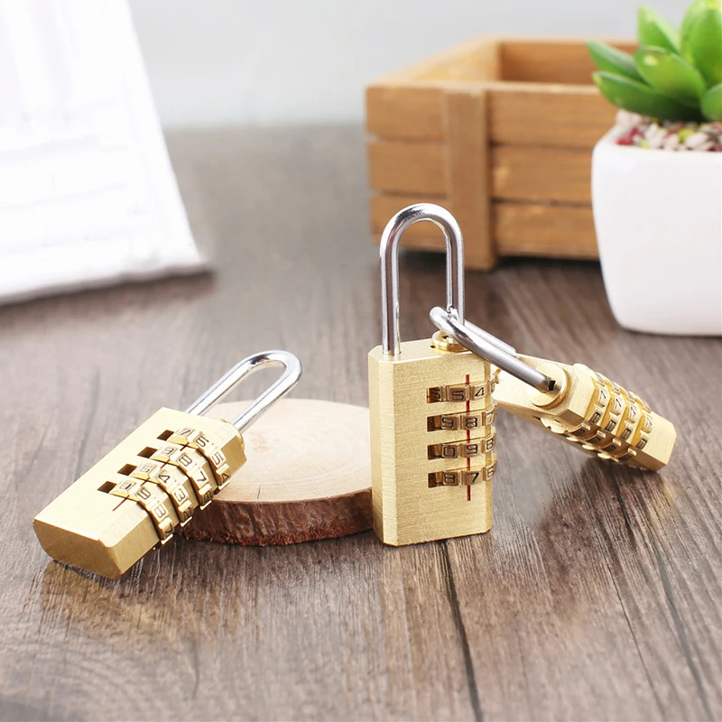 Mini Copper 4 Digits Number Password Code Lock Combination Padlock Resettable For Travelling Bag Door Convenient Safe Protection
Mini Copper 4 Digits Number Password Code Lock Combination Padlock Resettable For Travelling Bag Door Convenient Safe Protection