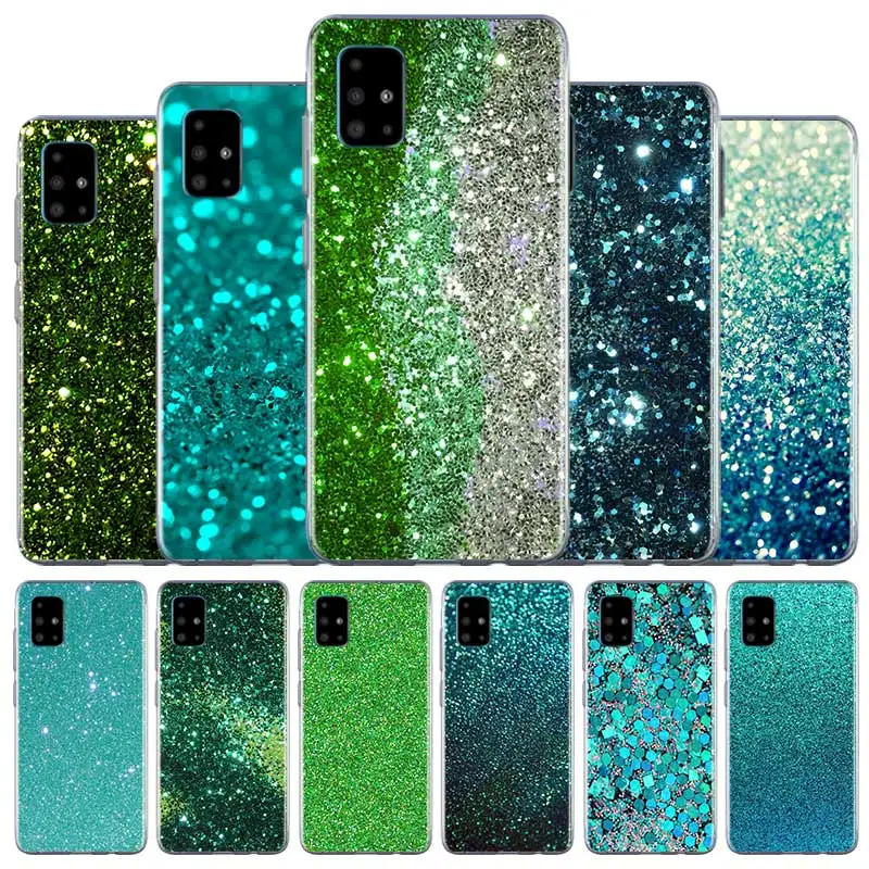 Милый зеленый мятный блестящий чехол для телефона Samsung Galaxy A51 A50 A10 A20 A20e A21 A30 A31 A40 A70