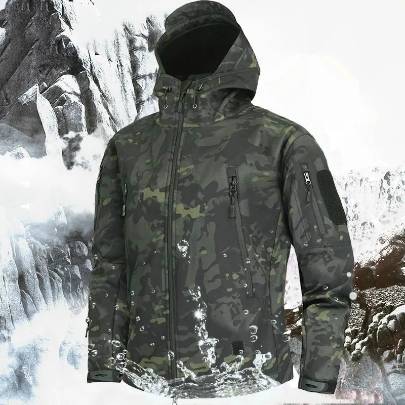 Men's Military Camouflage Fleece Jacket Shark Skin Soft Shell Military Tactical Jacket Multicam Male Camouflage Windbreakers 5XL
Men's Military Camouflage Fleece Jacket Shark Skin Soft Shell Military Tactical Jacket Multicam Male Camouflage Windbreakers 5XL