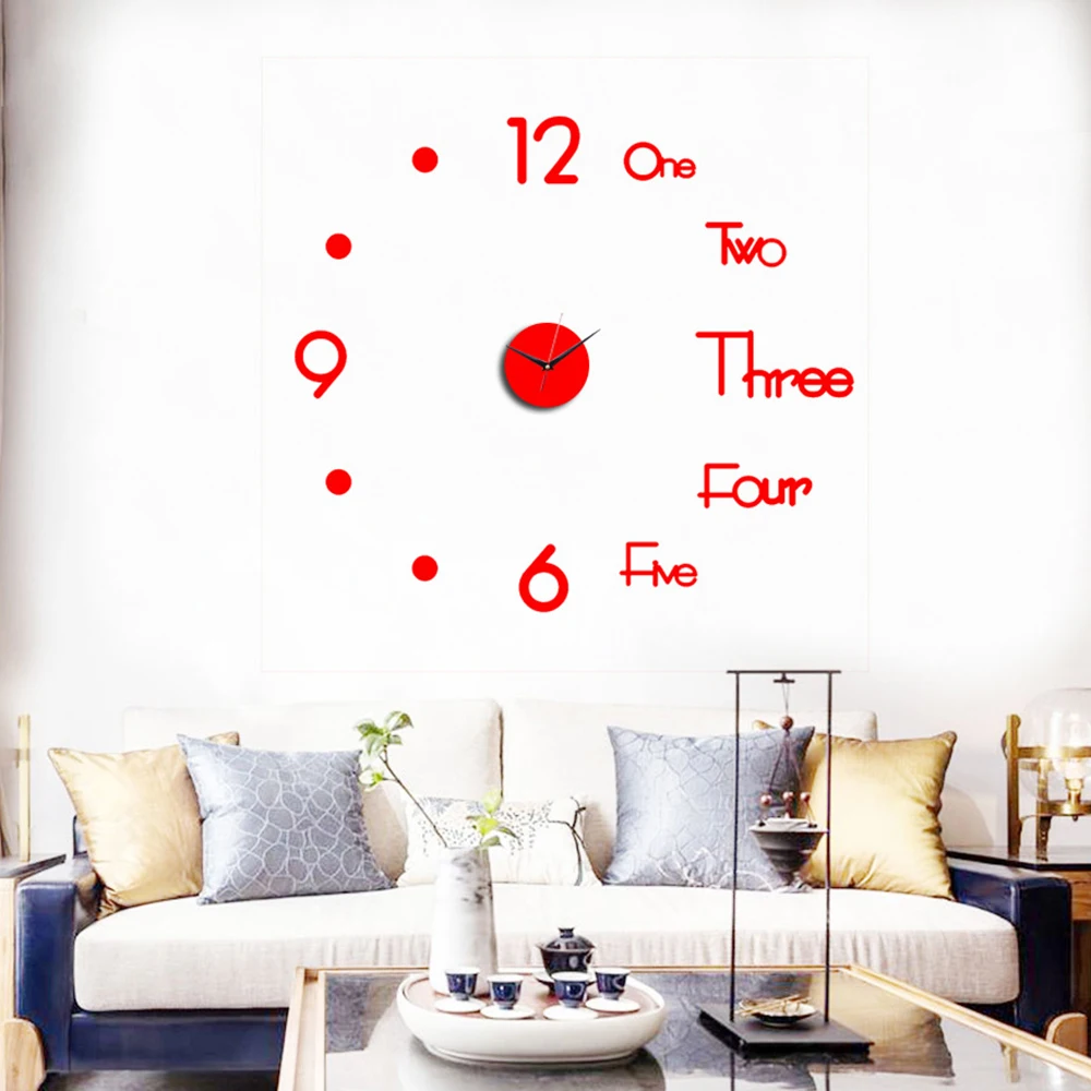 Generic (Gold 5) Modern Design Large Wall Clock 3D DIY Quartz Clocks