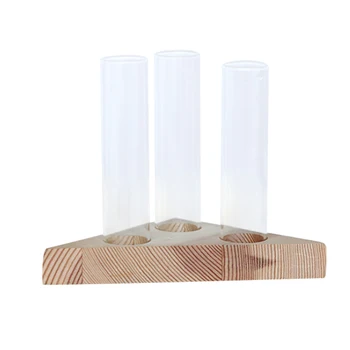 Flower vase glass tubes clear glass flower pot with wooden stand for hydroponic plants test tubes container home table decor 
Flower vase glass tubes clear glass flower pot with wooden stand for hydroponic plants test tubes container home table decor