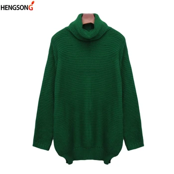 Women Retro Turtleneck Knitted Long Pullovers Autumn Winter Casual Loose Solid Sweaters Thick Knitting Jumper Pull
Women Retro Turtleneck Knitted Long Pullovers Autumn Winter Casual Loose Solid Sweaters Thick Knitting Jumper Pull