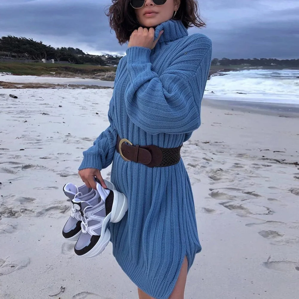 Bikitique Knitted Solid High Neck Long Sleeve Loose Sweater Mini Winter Dress women Casual Warm Straight Tube Sexy Dress
Bikitique Knitted Solid High Neck Long Sleeve Loose Sweater Mini Winter Dress women Casual Warm Straight Tube Sexy Dress