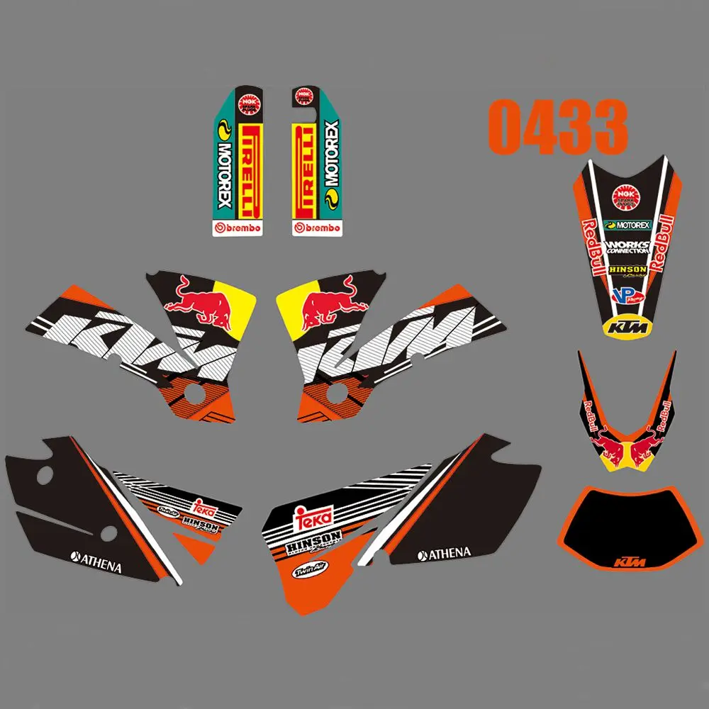 Full Graphics Decals Stickers Kit Custom Number Name Glossy Stickers Waterproof for KTM 125 200 250 300 400 450 525 EXC 2004
Full Graphics Decals Stickers Kit Custom Number Name Glossy Stickers Waterproof for KTM 125 200 250 300 400 450 525 EXC 2004