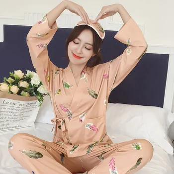 New Spring And Autumn Long Sleeve Pajamas Little Lady Lovely Sweet Home Wear double-side Milk Silk Cardigan Kimono Suit
New Spring And Autumn Long Sleeve Pajamas Little Lady Lovely Sweet Home Wear double-side Milk Silk Cardigan Kimono Suit