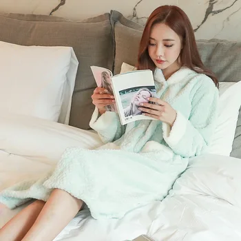 Coral Fleece Autumn Robe Sleepwear Female Home Wear Bathrobe Daily Warm Casual Lounge Solid Color Elegant сексуальное белье
Coral Fleece Autumn Robe Sleepwear Female Home Wear Bathrobe Daily Warm Casual Lounge Solid Color Elegant сексуальное белье