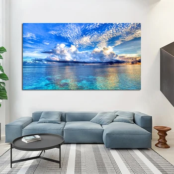 Nordic Sea Landscape Posters Blue Sky And White Clouds Prints On Canvas Painting For living room Home Decor Frameless
Nordic Sea Landscape Posters Blue Sky And White Clouds Prints On Canvas Painting For living room Home Decor Frameless