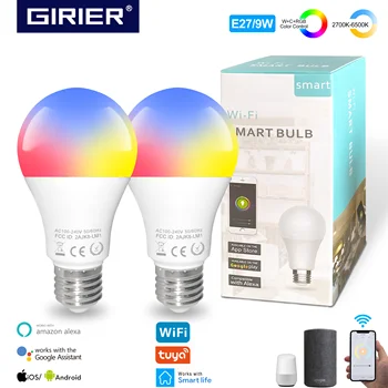 E27 9W Smart Wifi LED Bulb, RGB Dimmable Light Bulb 16 Million Colors, Smart Life App Remote Control Work with Alexa Google Home
E27 9W Smart Wifi LED Bulb, RGB Dimmable Light Bulb 16 Million Colors, Smart Life App Remote Control Work with Alexa Google Home