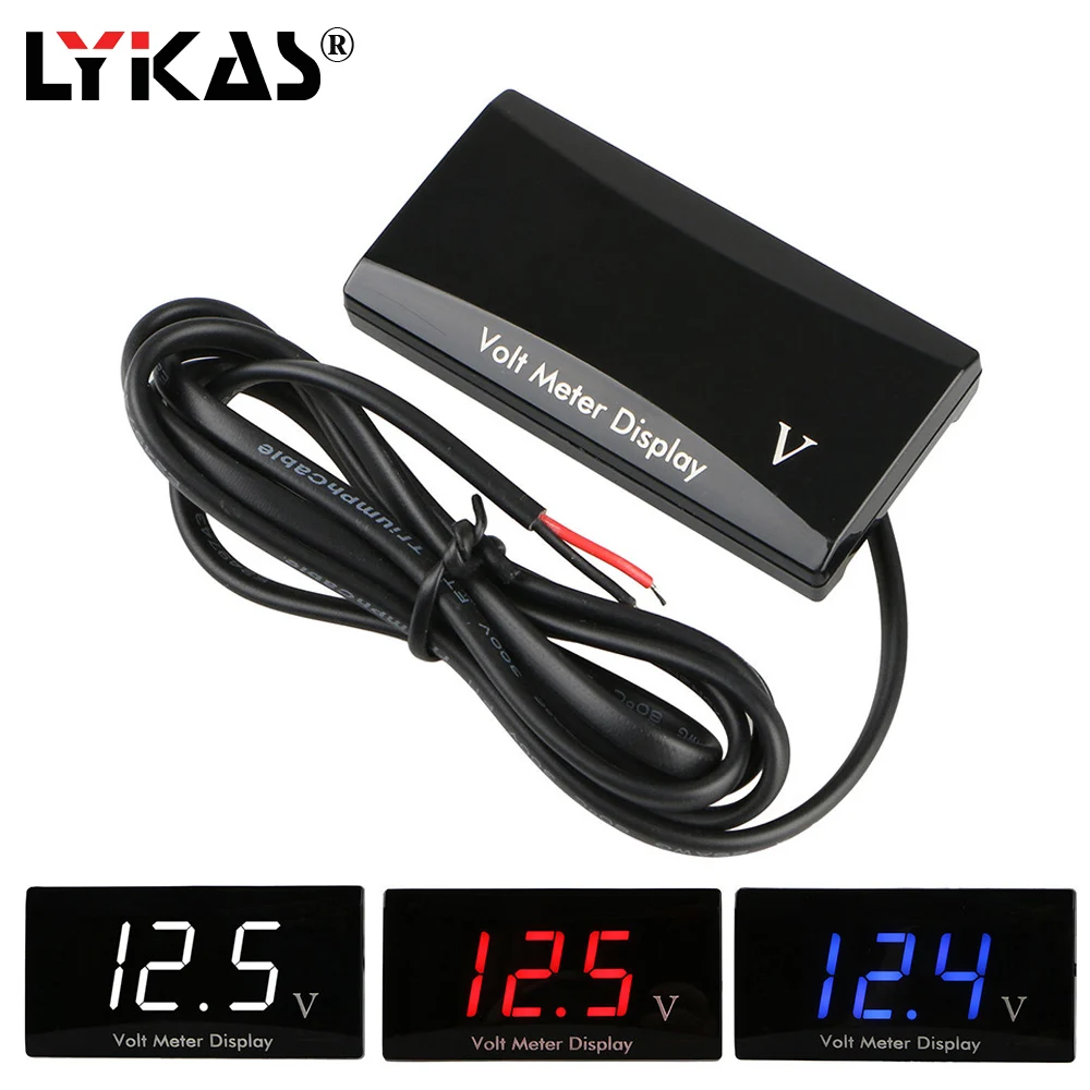 LYKAS Motorcycle Voltmeter LED Digital Gauge DC5V-16V Waterproof Mini Voltage Tester for Car Boat
LYKAS Motorcycle Voltmeter LED Digital Gauge DC5V-16V Waterproof Mini Voltage Tester for Car Boat