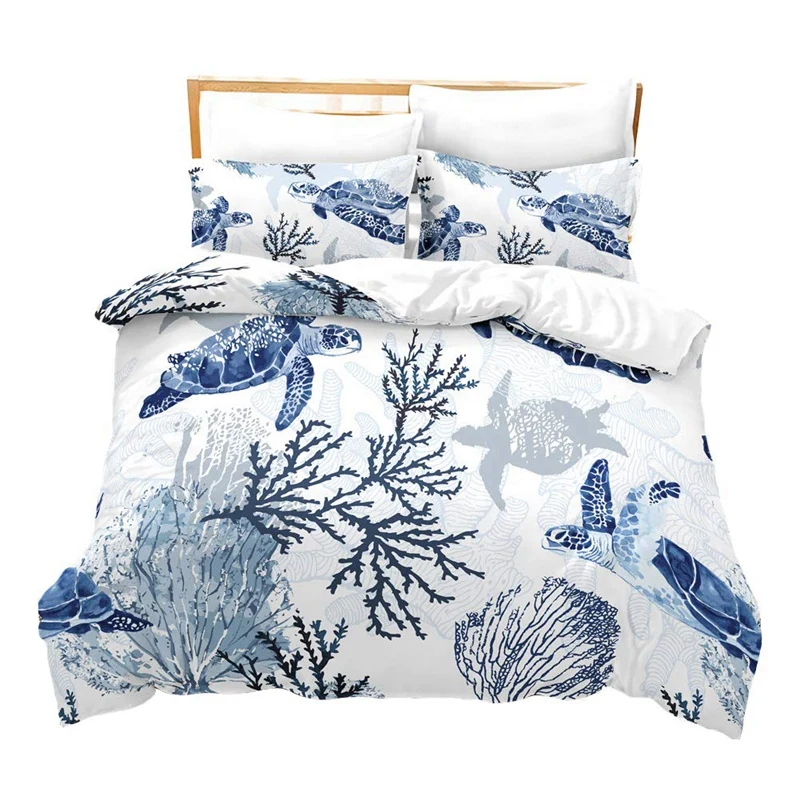 TOP!-Blue Turtle Bedding Sea Turtle Duvet Cover Set Turtle and Sea Plants Printed Design Blue Ocean Bedding Sets Queen
TOP!-Blue Turtle Bedding Sea Turtle Duvet Cover Set Turtle and Sea Plants Printed Design Blue Ocean Bedding Sets Queen