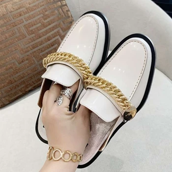 Mental Chian Women Slippers Black White Genuine Patent Leather Slip On Causual Shoes Runway Flats Loafers Party Dress Shoes 40
Mental Chian Women Slippers Black White Genuine Patent Leather Slip On Causual Shoes Runway Flats Loafers Party Dress Shoes 40