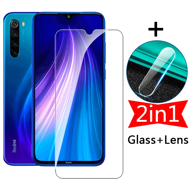 2 в 1 Защитное стекло для экрана Xiaomi Redmi Note 8T Note8 Pro T Red Mi 8 8A | Мобильные телефоны и