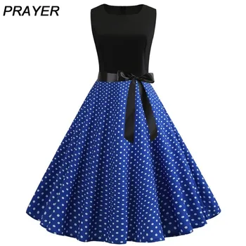Polka Dot Print Summer Dress Vintage Women Big Swing Rockabilly Sleeveless Dress Sexy Patchwork Party Dress Silk Belt Robe Femme
Polka Dot Print Summer Dress Vintage Women Big Swing Rockabilly Sleeveless Dress Sexy Patchwork Party Dress Silk Belt Robe Femme