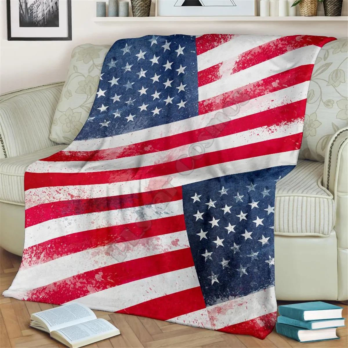 

American Flag 3d printed fleece blanket Beds Hiking Picnic Thick Quilt Fashionable Bedspread Sherpa Throw Blanket