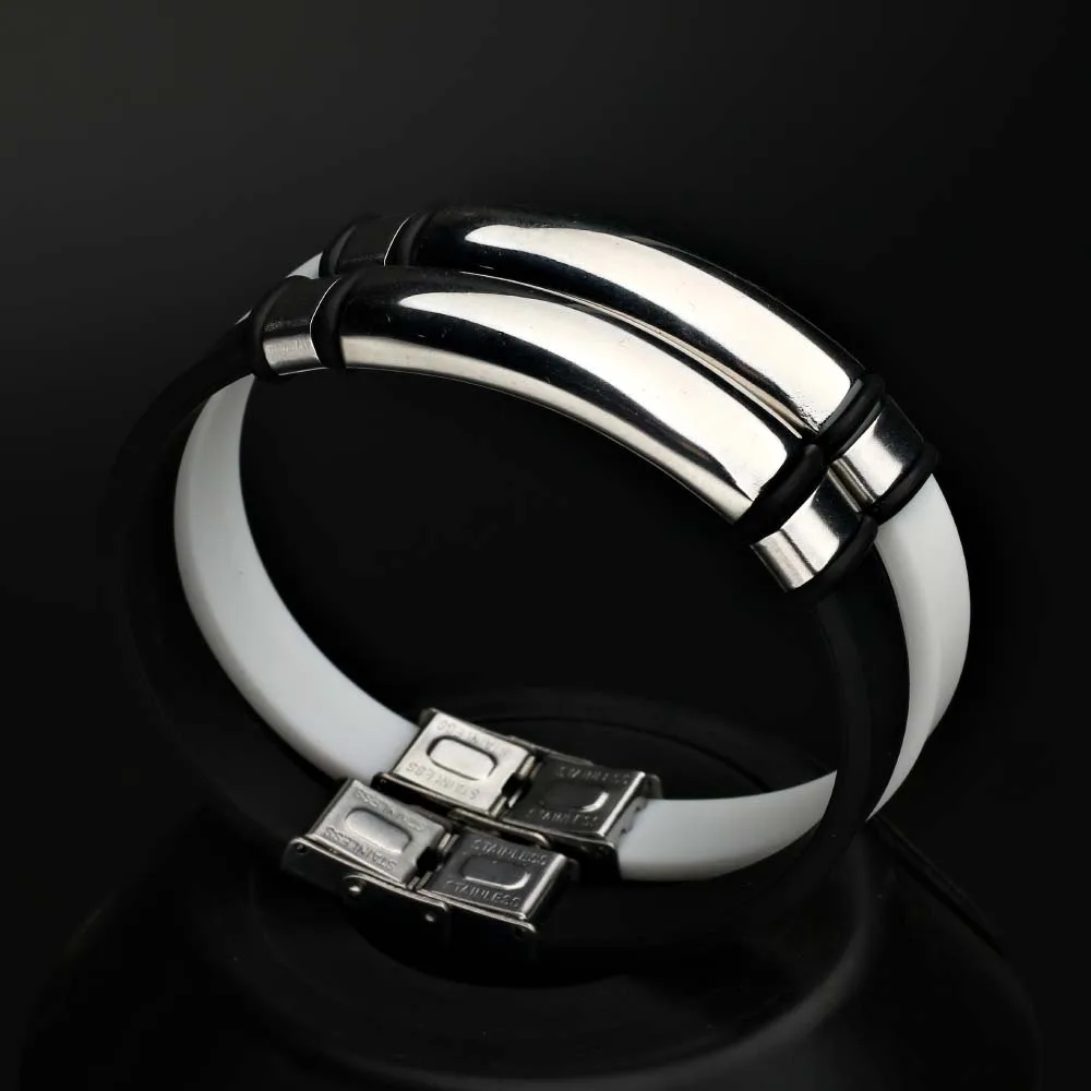 Personalized Couple Bracelet Engraved Name ID Stainless Steel Custom Bracelet Bangles Black White Silicone Wristband Jewelry Men
Personalized Couple Bracelet Engraved Name ID Stainless Steel Custom Bracelet Bangles Black White Silicone Wristband Jewelry Men