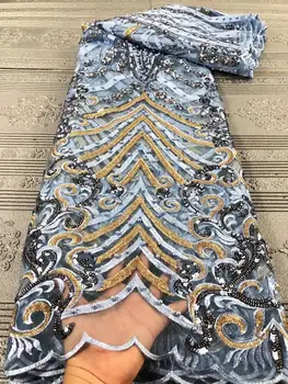 African Lace Fabric 2020 sky blue High Quality Lace Sequins beads French Net Lace Tulle Mesh Fabric Latest Nigerian Lace Fabrics
African Lace Fabric 2020 sky blue High Quality Lace Sequins beads French Net Lace Tulle Mesh Fabric Latest Nigerian Lace Fabrics