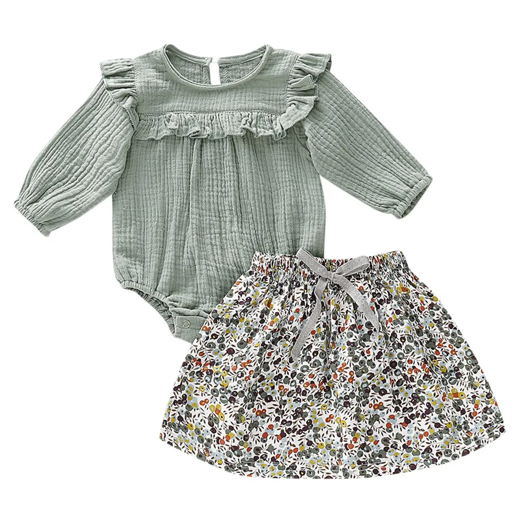 baby girl clothes 2020 Newborn Infant Kids Baby Girl Ruffle Print Long Sleeve Romper+Skirt Outfits Set roupa infantil menino 
baby girl clothes 2020 Newborn Infant Kids Baby Girl Ruffle Print Long Sleeve Romper+Skirt Outfits Set roupa infantil menino