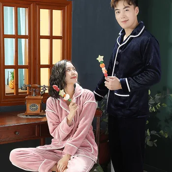 Coral Fleece 2PCS Pajamas Suit Couple Sleep Set Flannel Thicken Nightwear Warm Home Wear Autumn Winter New Men Intimate Lingerie
Coral Fleece 2PCS Pajamas Suit Couple Sleep Set Flannel Thicken Nightwear Warm Home Wear Autumn Winter New Men Intimate Lingerie