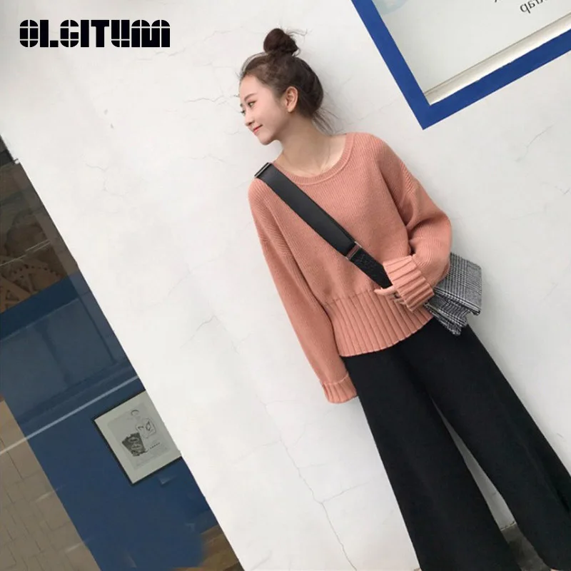 Knit Autumn Winter Women Suit 2019 New Autumn O-Neck Solid Sweater With Wide Leg Pants OL Feamle Suit WS208
Knit Autumn Winter Women Suit 2019 New Autumn O-Neck Solid Sweater With Wide Leg Pants OL Feamle Suit WS208