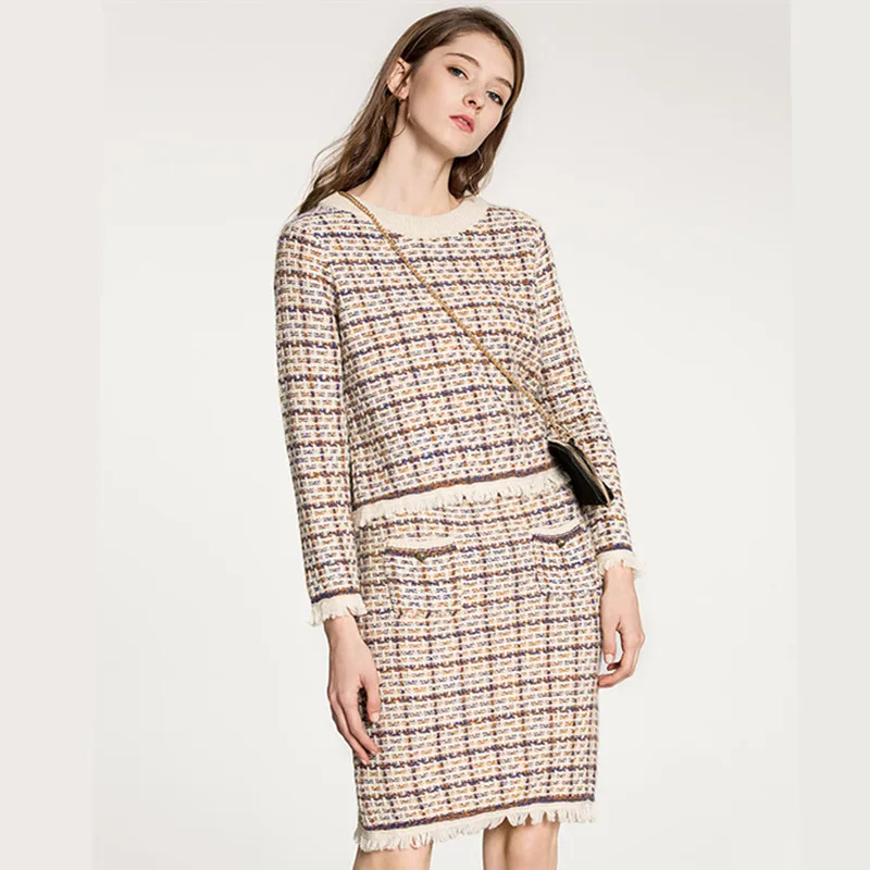 Autumn Spring Winter Knitted Tracksuit Sweater Women 2 Two Piece Set Clothing Tweed Knit Skirt Suit Elegant Luxury Office Ladies
Autumn Spring Winter Knitted Tracksuit Sweater Women 2 Two Piece Set Clothing Tweed Knit Skirt Suit Elegant Luxury Office Ladies