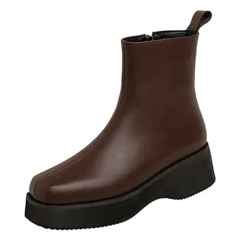 2020 Fashion Square Toe Women Boots Platform Flat Heel Ankle Boots Autumn Winter Comfortable Foam sole Boots Ladies Shoes
2020 Fashion Square Toe Women Boots Platform Flat Heel Ankle Boots Autumn Winter Comfortable Foam sole Boots Ladies Shoes