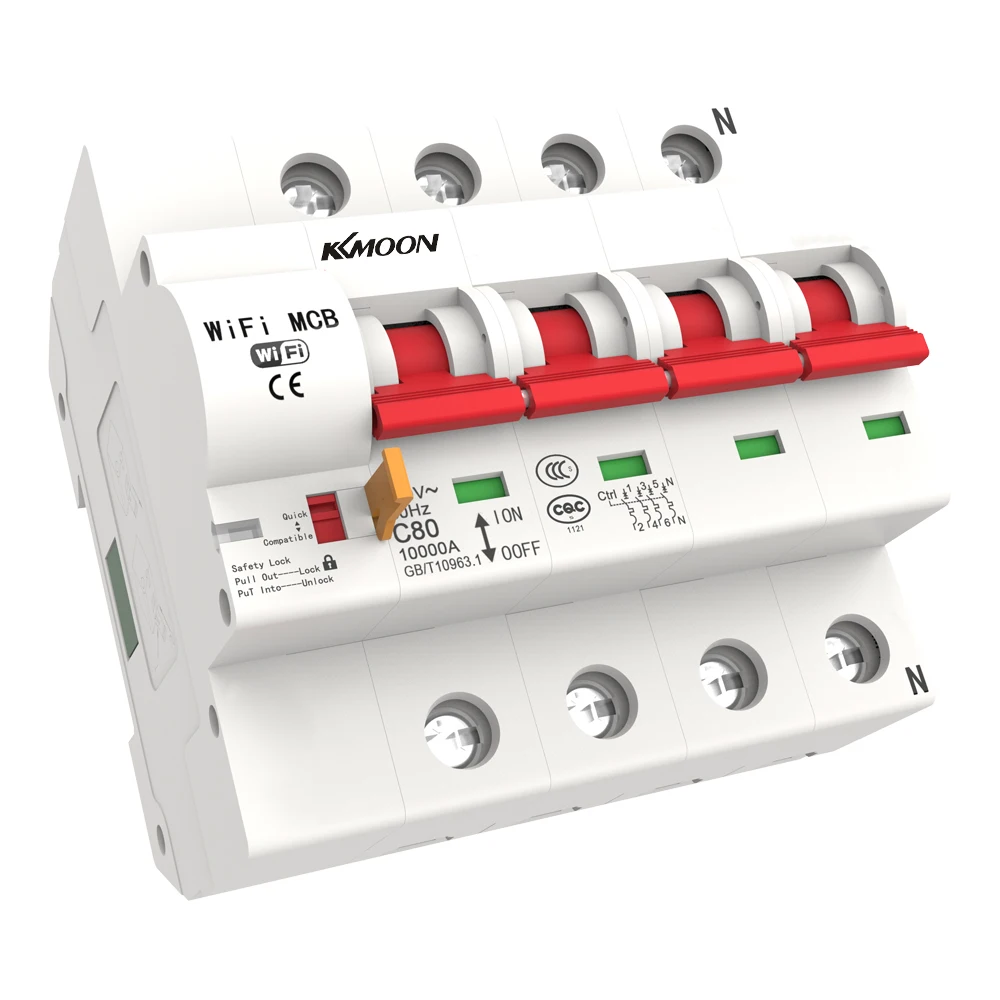 4P WiFi Intelligent Circuit Breaker with Energy Monitoring and Meter Function Works with Alexa and Google home
4P WiFi Intelligent Circuit Breaker with Energy Monitoring and Meter Function Works with Alexa and Google home