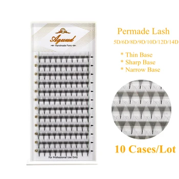 

10 trays/lot Ultra Narrow Thin Base Volume Eyelash Extension 5D 6D 8D 9D 10D 12D 14D Sharp Stem Premade Volume Fans Pointy Root