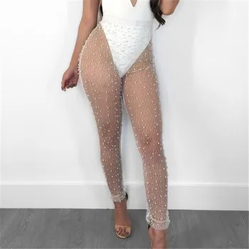 New 2019 Sexy Womens Pencil Pants Fashion Lady See Through Trousers Sexy Mesh High Waist Pearls Patchwork Transparent Trousers
New 2019 Sexy Womens Pencil Pants Fashion Lady See Through Trousers Sexy Mesh High Waist Pearls Patchwork Transparent Trousers