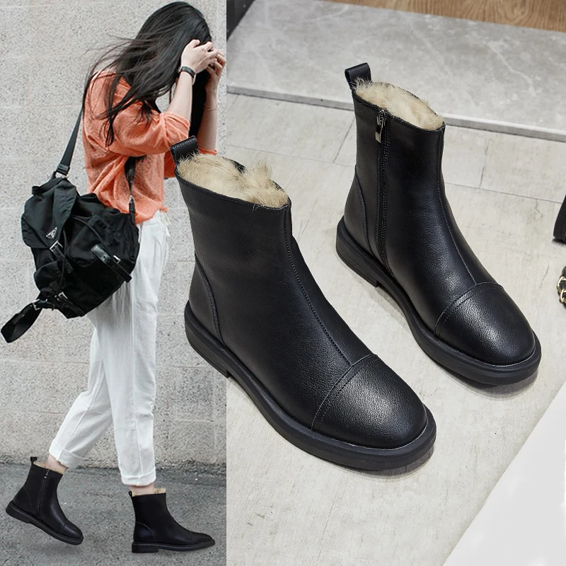 Women Zip Winter Warm Short Fur Ankle Boots Ladies Classic Comfort Thick Middle Heels Female Fashion Flock Black Shoes
Women Zip Winter Warm Short Fur Ankle Boots Ladies Classic Comfort Thick Middle Heels Female Fashion Flock Black Shoes